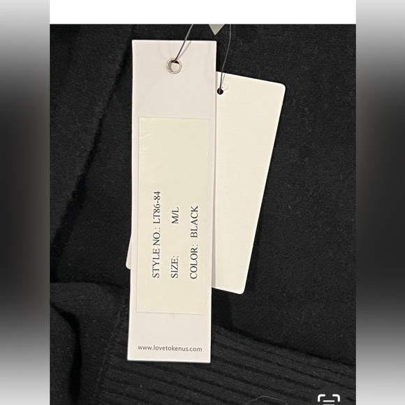 LOVE TOKEN women blacksweater/poncho size M/L - Picture 10 of 10
